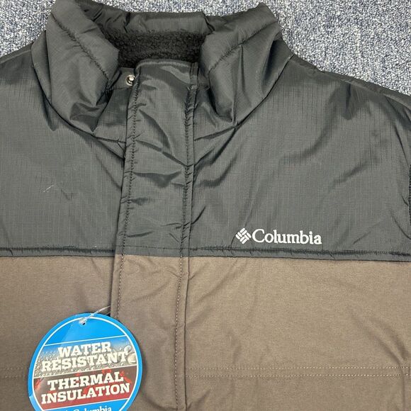 Columbia Vest Men XL Black Gray Puffer Jacket Water Resistant Thermal $120 MSRP - Picture 5 of 12